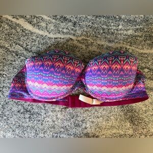 Victoria’s Secret PINK super push up geometric Aztec Colorful Patterned Bra 36B